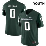 Youth Michigan State Spartans NCAA #0 Keon Coleman Green NIL 2022 Authentic Nike Stitched College Football Jersey CR32M12RX